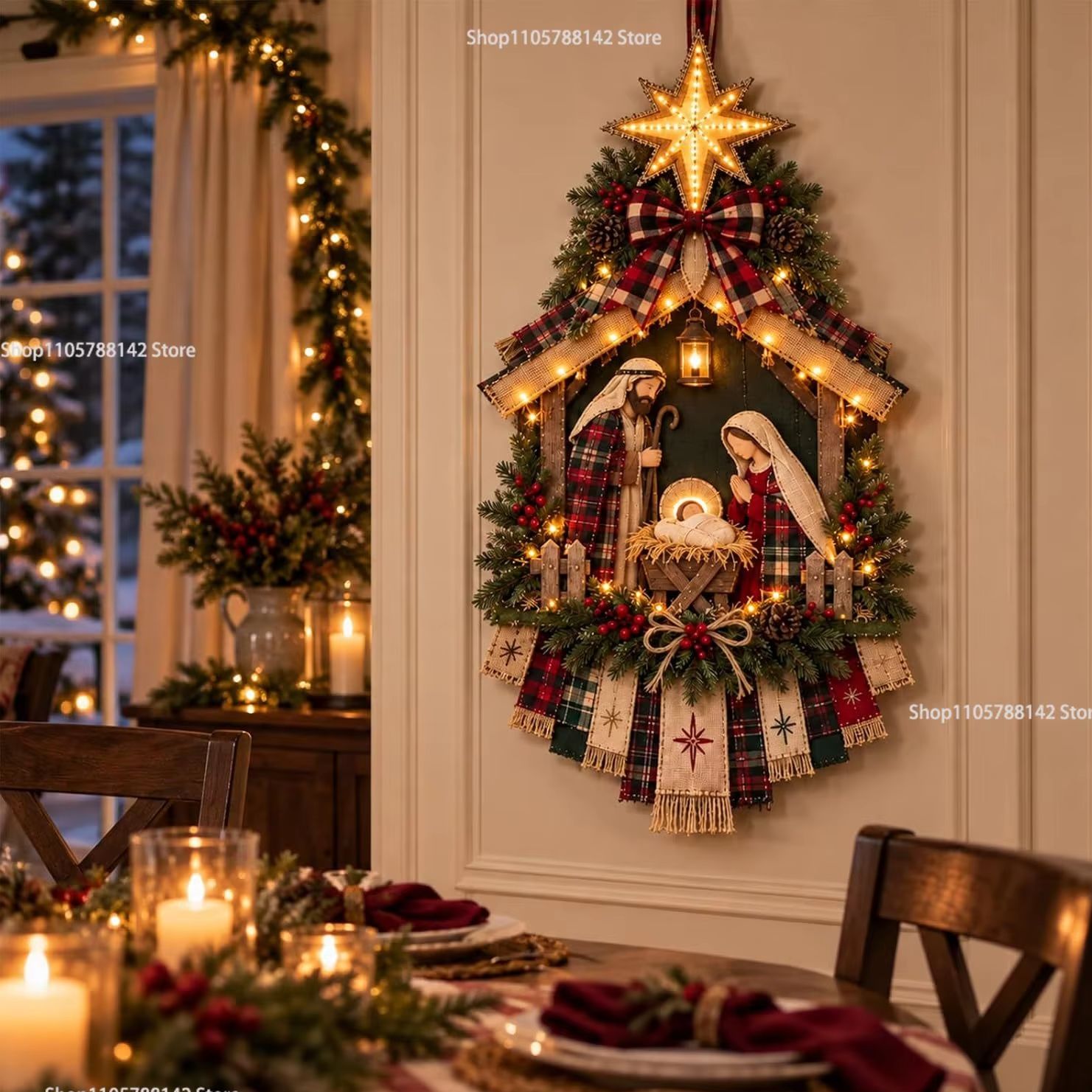 DIY Lighted Christmas Nativity - đánh giá và giá Lighting Christmas Decor